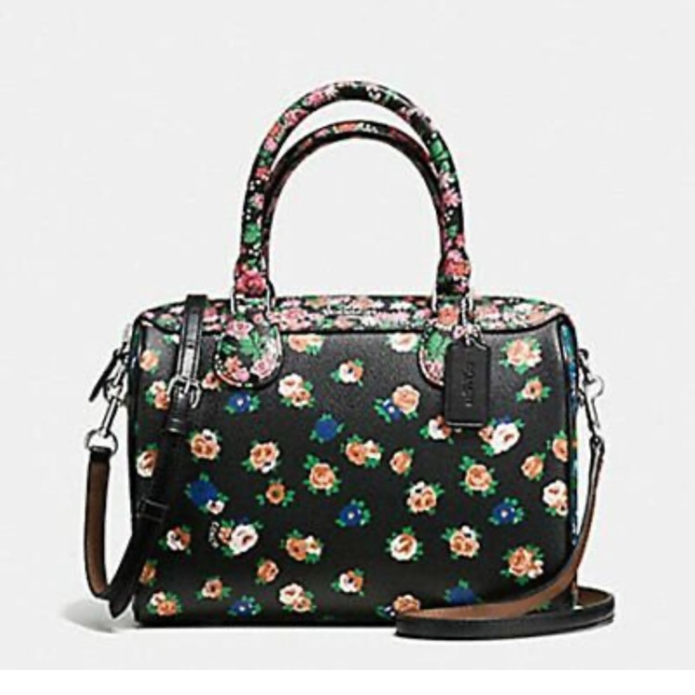 NWT🌹Coach MINI BENNETT SATCHEL IN FLORAL PRINT